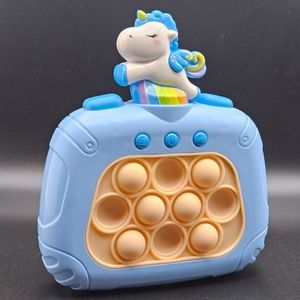 2 Blue Unicorn Quick Push Pop It Light Up Puzzle Game Fidget Toy Kids Toys